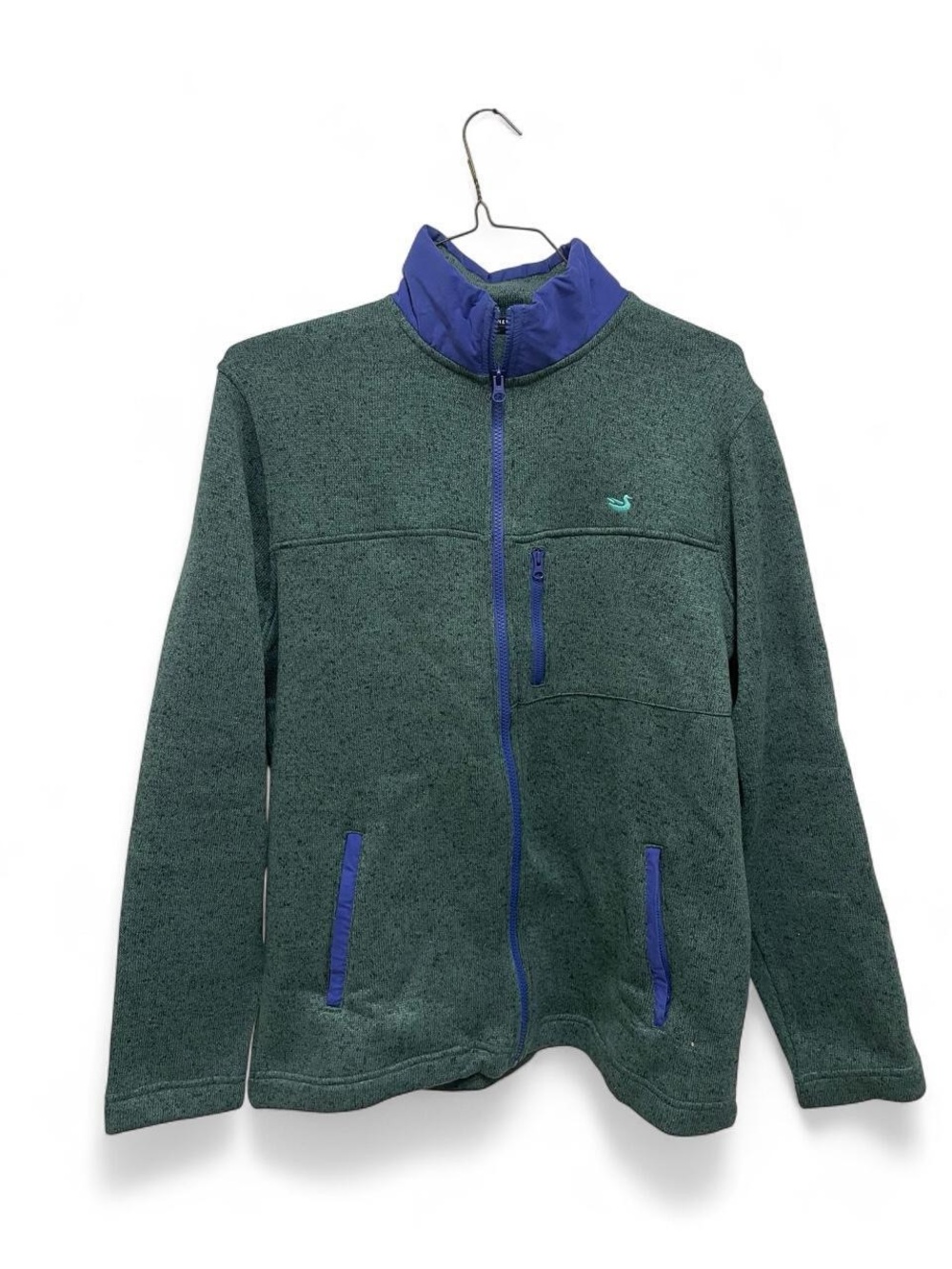 Southern Marsh Men’s Green Fleece Jacket with Blue  Trim Size M